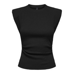 ONLY Debbie kortærmet skulder top - Sort