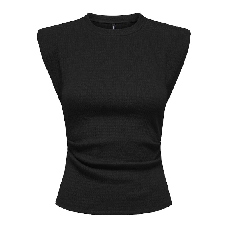 ONLY Debbie kortærmet skulder top - Sort
