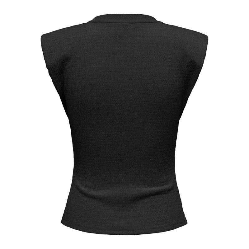 ONLY Debbie kortærmet skulder top - Sort