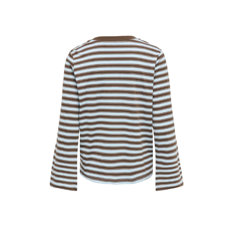 ONLY Luna Happe langærmet stribet t-shirt - Skyway / Vanilla Ice