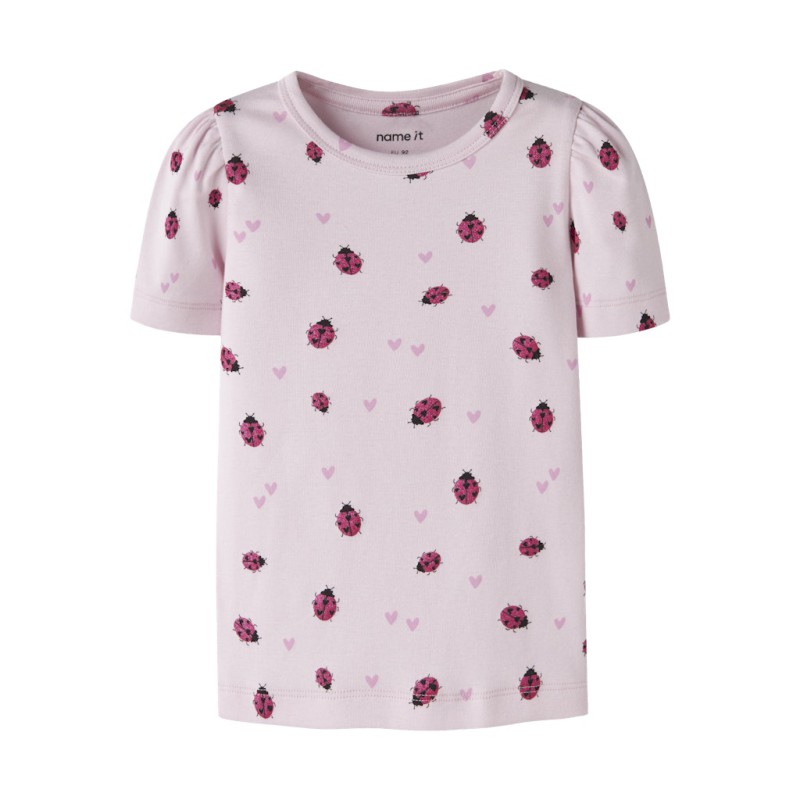 NAME IT Mini Haline kortærmet x-slim top - Cradle Pink