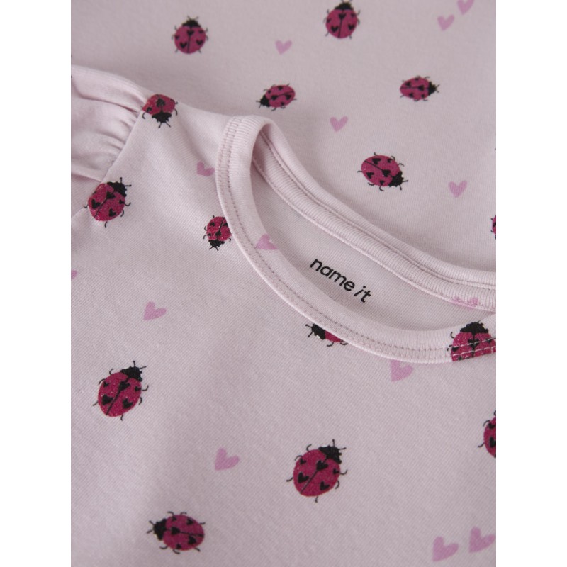 NAME IT Mini Haline kortærmet x-slim top - Cradle Pink