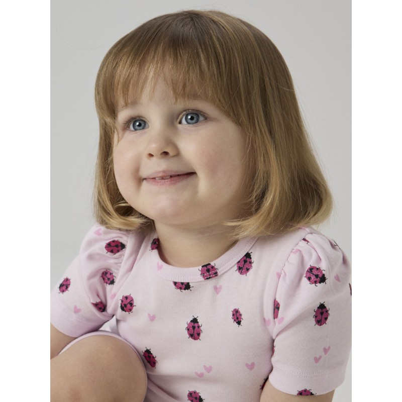 NAME IT Mini Haline kortærmet x-slim top - Cradle Pink
