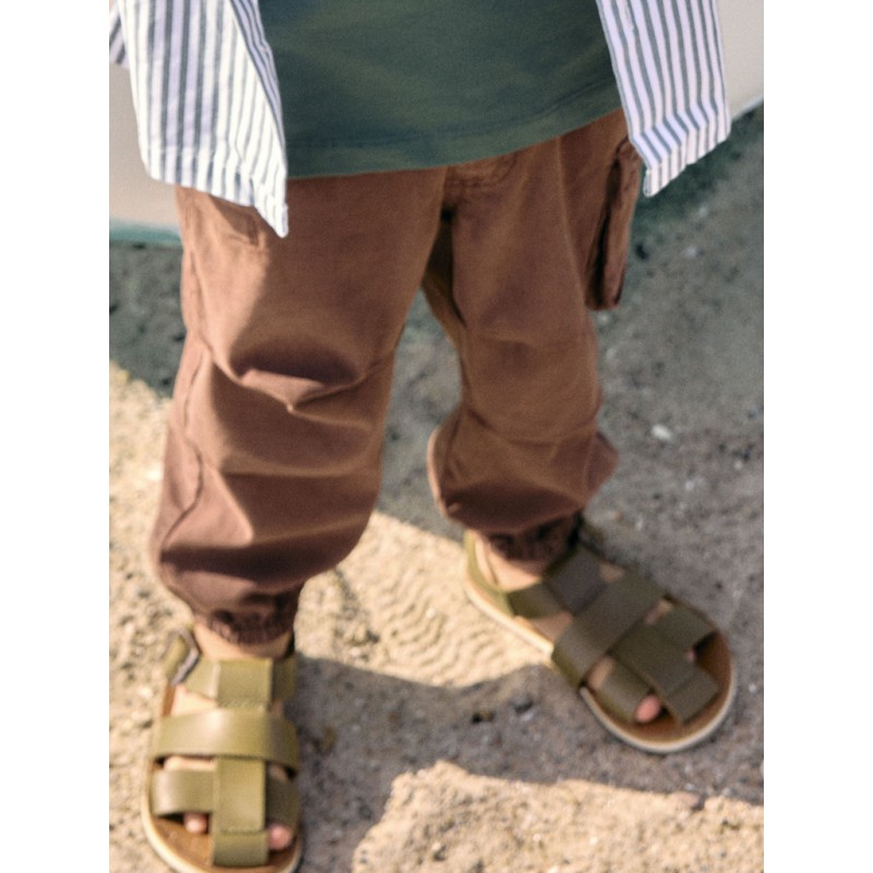 NAME IT MINI dreng - Ben jogger barrel fit cargo bukser - Chestnut