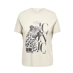 ONLY CARMAKOMA Roxy kortærmet T-shirt - Pumice Stone