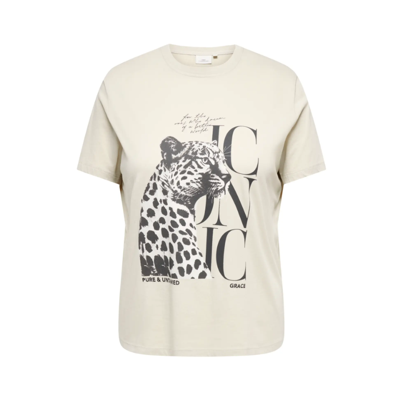 ONLY CARMAKOMA Roxy kortærmet T-shirt - Pumice Stone