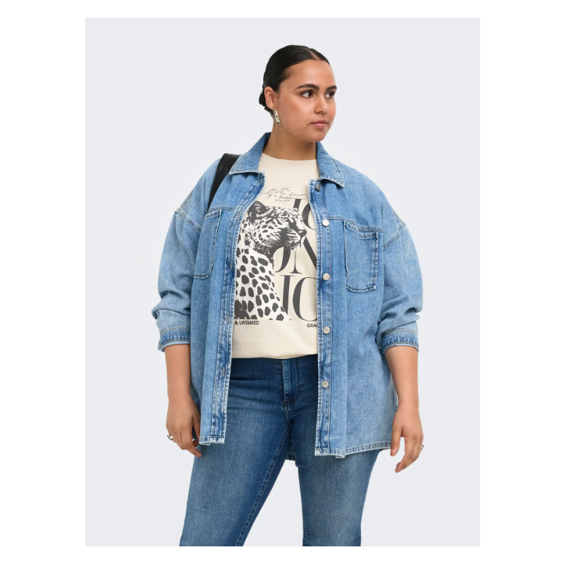 ONLY CARMAKOMA Roxy kortærmet T-shirt - Pumice Stone