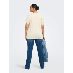 ONLY CARMAKOMA Roxy kortærmet T-shirt - Pumice Stone