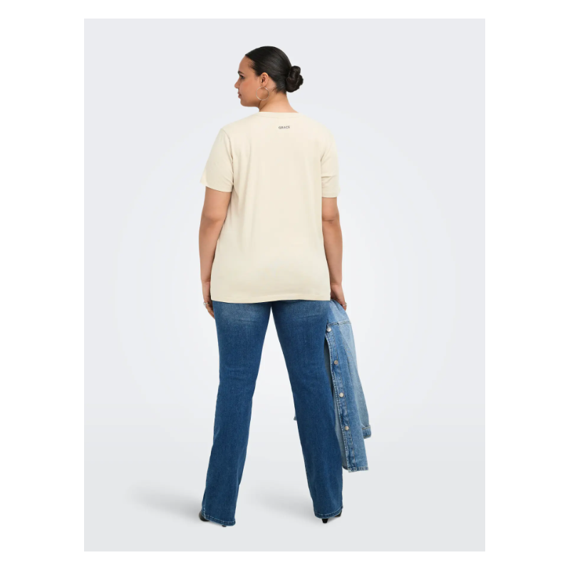 ONLY CARMAKOMA Roxy kortærmet T-shirt - Pumice Stone