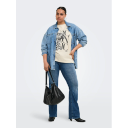 ONLY CARMAKOMA Roxy kortærmet T-shirt - Pumice Stone