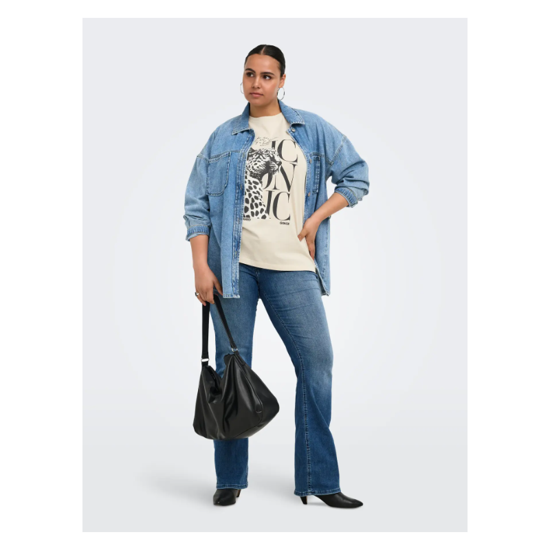 ONLY CARMAKOMA Roxy kortærmet T-shirt - Pumice Stone