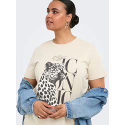 ONLY CARMAKOMA Roxy kortærmet T-shirt - Pumice Stone