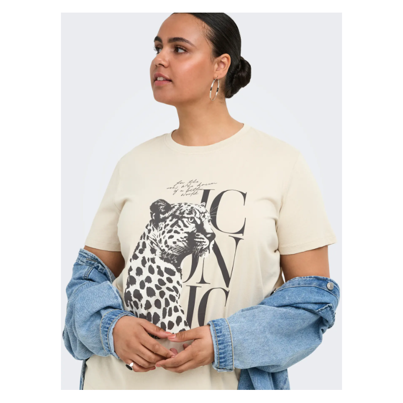 ONLY CARMAKOMA Roxy kortærmet T-shirt - Pumice Stone