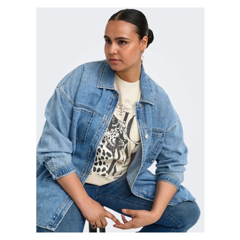 ONLY CARMAKOMA Roxy kortærmet T-shirt - Pumice Stone