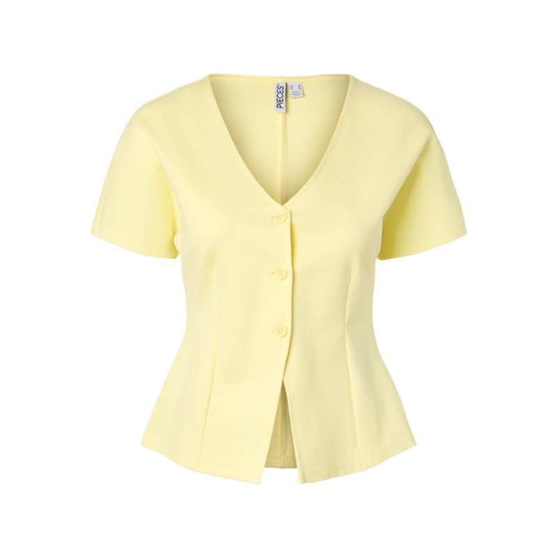PIECES Gunhild kortærmet cardigan - French Vanilla