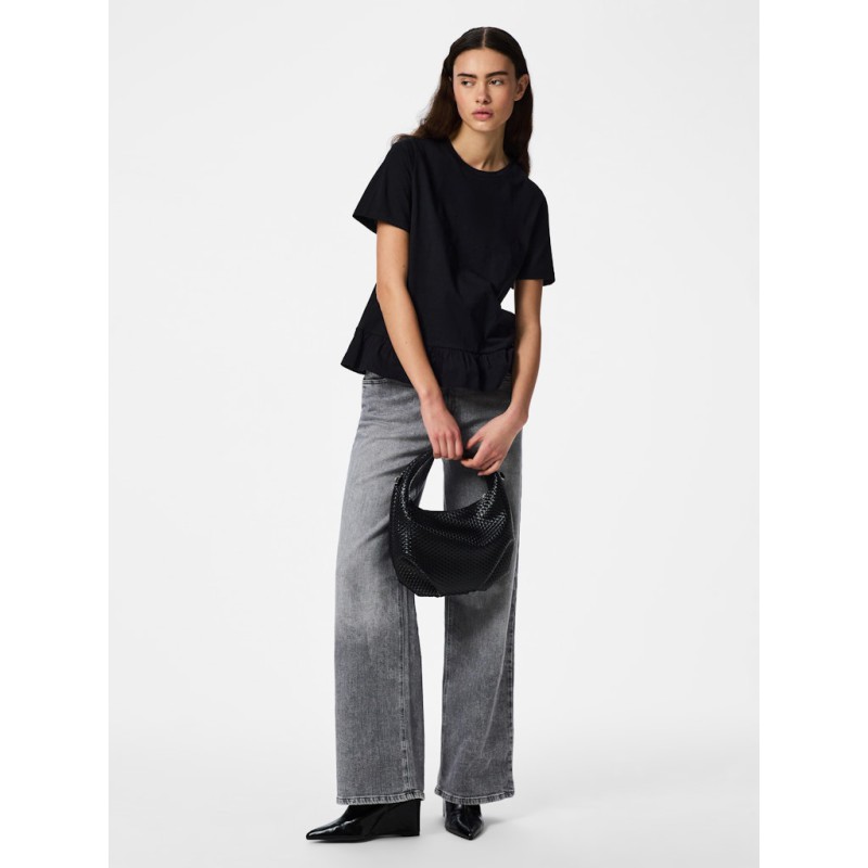 PIECES Disso kortærmet T-shirt - Sort