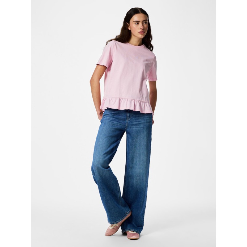 PIECES Disso kortærmet T-shirt - Roseate Spoonbill