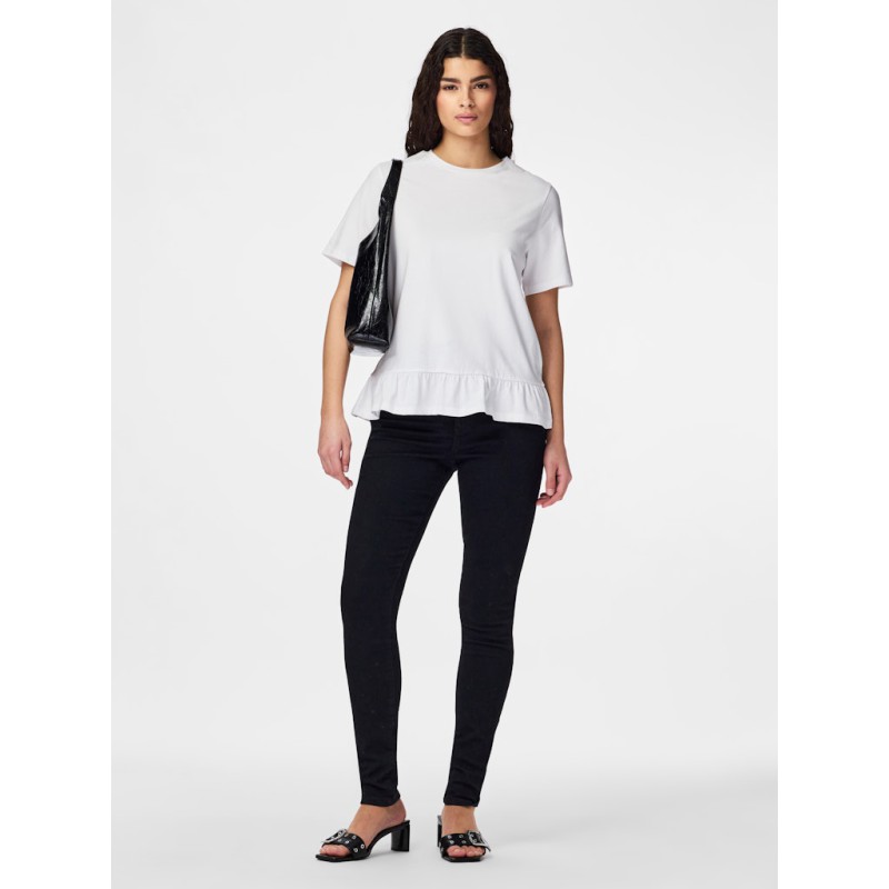 PIECES Disso kortærmet T-shirt - Bright White