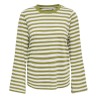 ONLY Luna Happe langærmet stribet t-shirt - Avocado / Potting