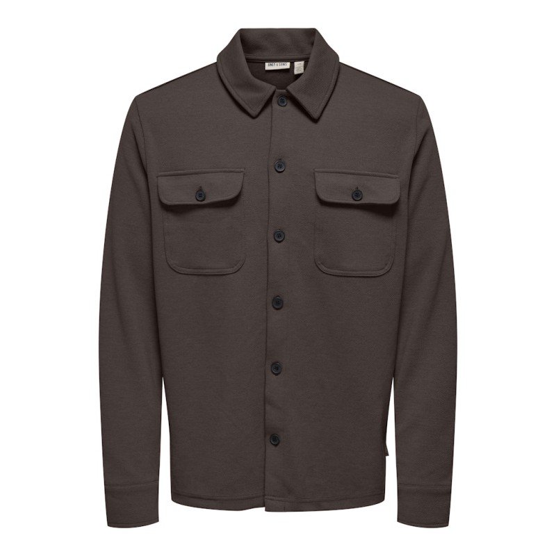 ONLY & SONS Kodyl Sweat Overshirt - Coffee Bean Melange