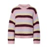 PIECES Dorthea langærmet chunky strik - Roseate Spoonbill / Stripes