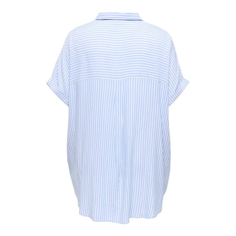 ONLY CARMAKOMA Penna S/S Skjorte - Cornflower Blue
