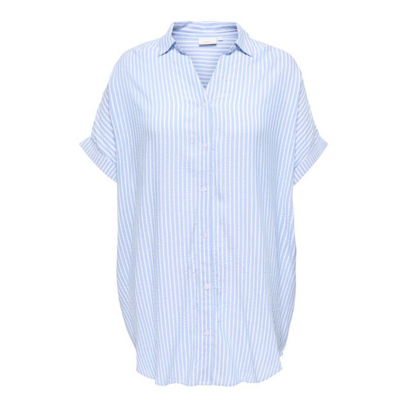 ONLY CARMAKOMA Penna S/S Skjorte - Cornflower Blue