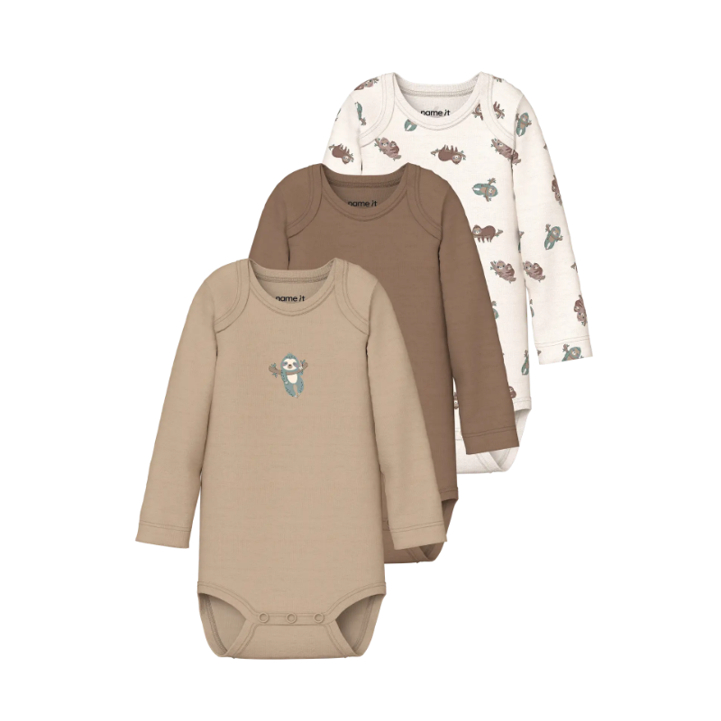 NAME IT Baby Body 3-pak - Jet Stream