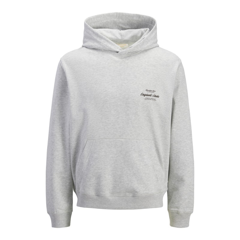 JACK & JONES JUNIOR Norrebro Typo Hoodie - White Melange
