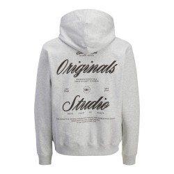 JACK & JONES JUNIOR Norrebro Typo Hoodie - White Melange