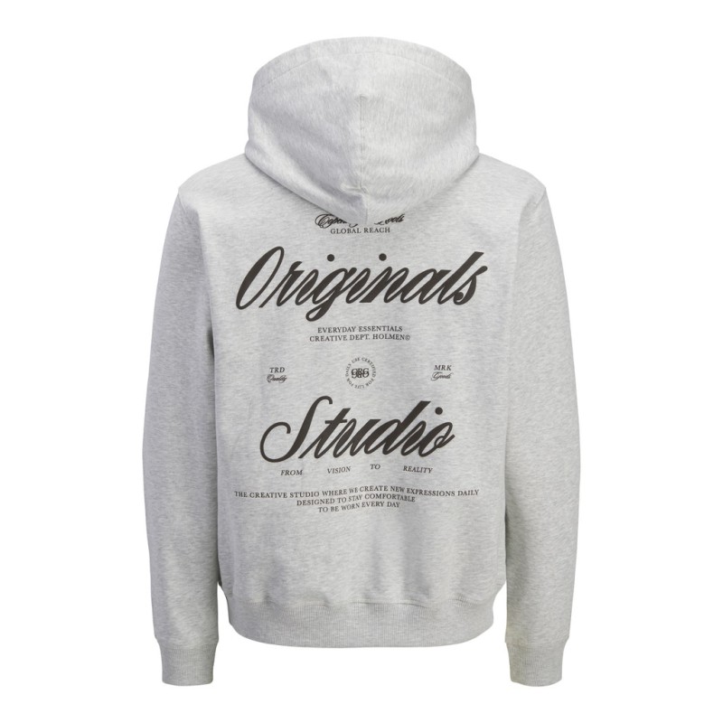 JACK & JONES JUNIOR Norrebro Typo Hoodie - White Melange