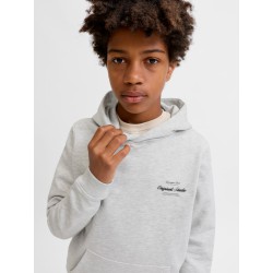 JACK & JONES JUNIOR Norrebro Typo Hoodie - White Melange