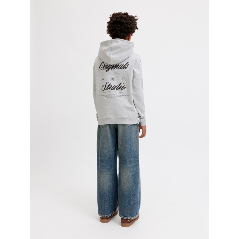 JACK & JONES JUNIOR Norrebro Typo Hoodie - White Melange