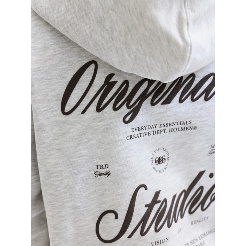 JACK & JONES JUNIOR Norrebro Typo Hoodie - White Melange