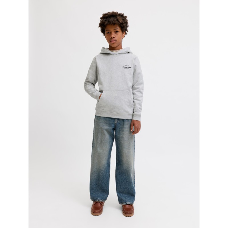 JACK & JONES JUNIOR Norrebro Typo Hoodie - White Melange