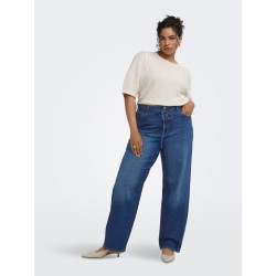 ONLY CARMAKOMA Anna mellem talje denim jeans - Dark Blue Denim