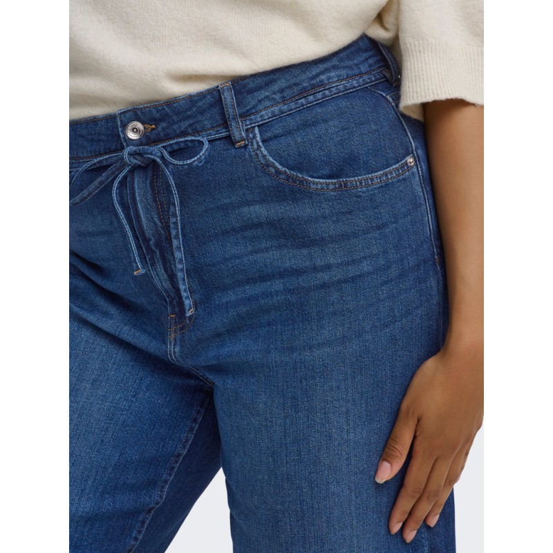 ONLY CARMAKOMA Anna mellem talje denim jeans - Dark Blue Denim