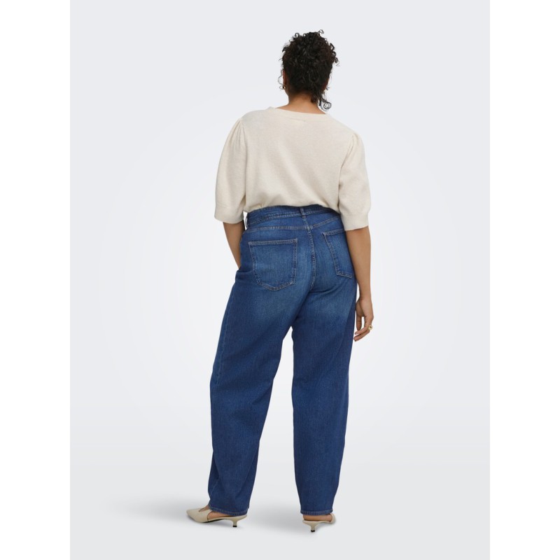 ONLY CARMAKOMA Anna mellem talje denim jeans - Dark Blue Denim