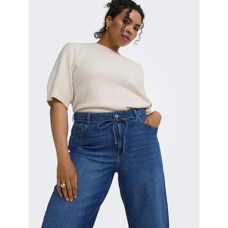 ONLY CARMAKOMA Anna mellem talje denim jeans - Dark Blue Denim