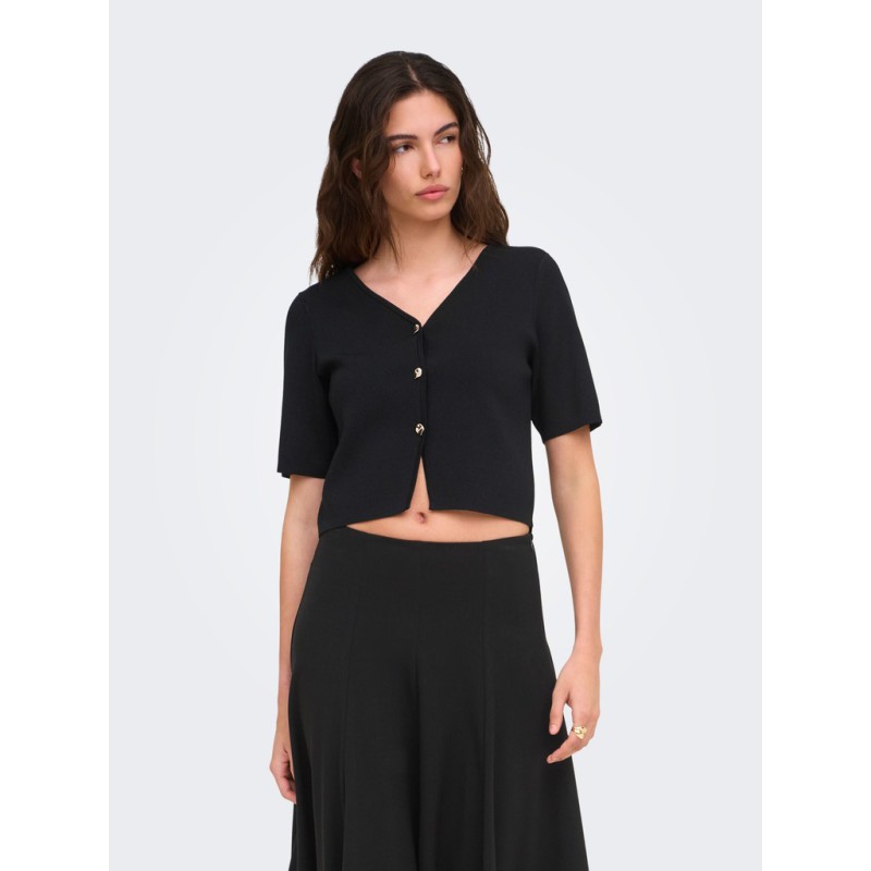 JDY Astra 3/4 ærmet cardigan - Sort