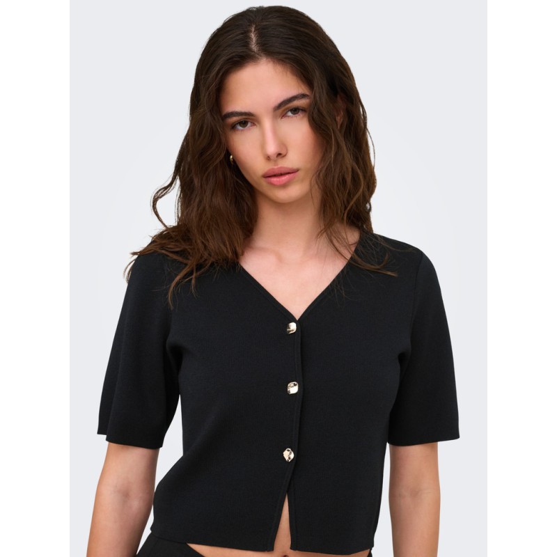 JDY Astra 3/4 ærmet cardigan - Sort