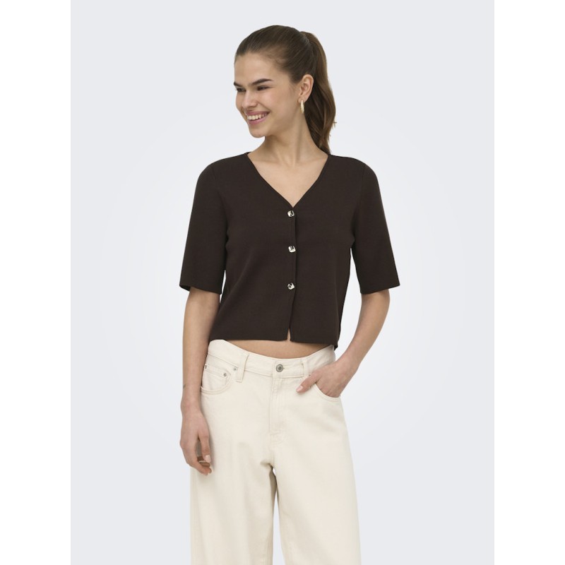JDY Astra 3/4 ærmet cardigan - Coffee Bean