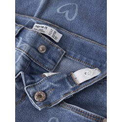 NAME IT Mini Rose brede printet jeans - Medium Blue Denim