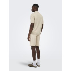 ONLY & SONS Loui Regular Strik Polo - Oatmeal Melange