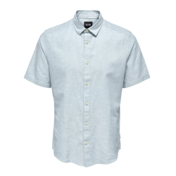 ONLY & SONS Caiden S/S Hør Skjorte - Cashmere Blue