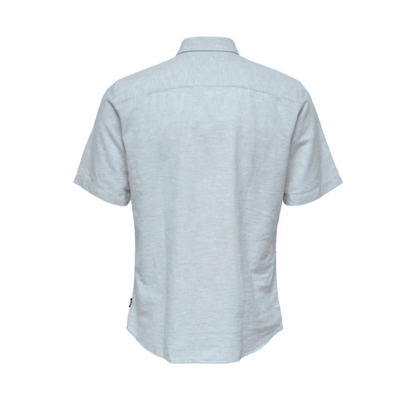 ONLY & SONS Caiden S/S Hør Skjorte - Cashmere Blue
