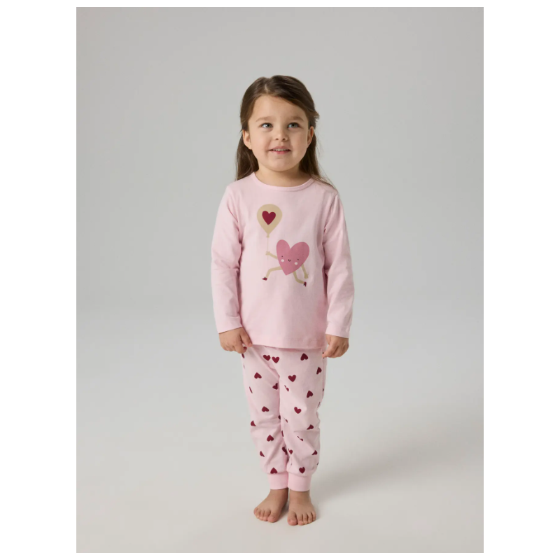 NAME IT Mini Pyjamassæt Cutie Hearts - Parfait Pink