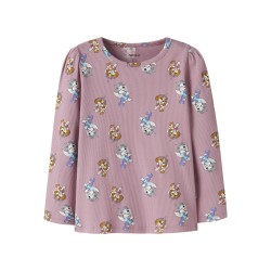 NAME IT Mini Jemina Paw langærmet bluse - Lilas
