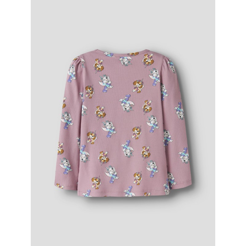 NAME IT Mini Jemina Paw langærmet bluse - Lilas