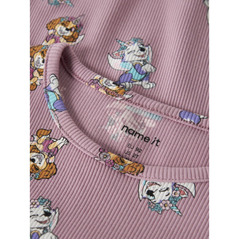 NAME IT Mini Jemina Paw langærmet bluse - Lilas